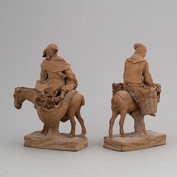 GIUSEPPE VACCARO CALTAGIRONE, two signed terracotta sculptures.