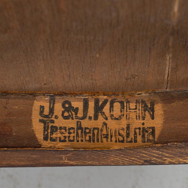 AN ART NOVEAU ARMCHAIR. Signed with label, Jacob & Josef Kohn, Wien.