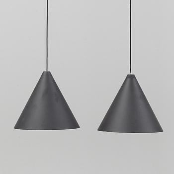 Michael Anastassiades, a pair of 'String Light Cone' ceiling lights, Flos, Italy.