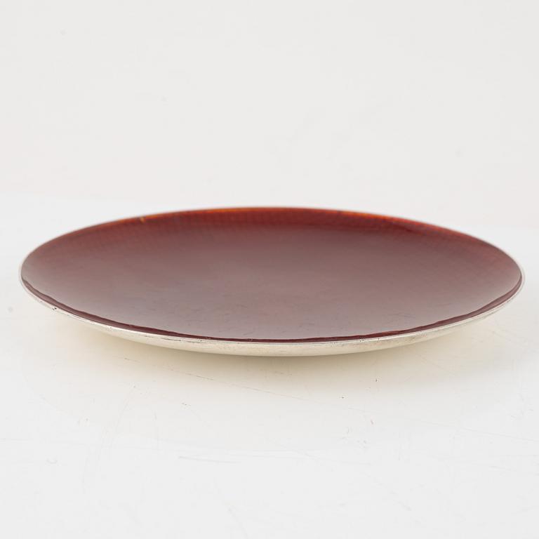 Grete Prytz-Kittelsen, fat, silver och emalj, J Tostrup, Olso, Norge omkring 1950.