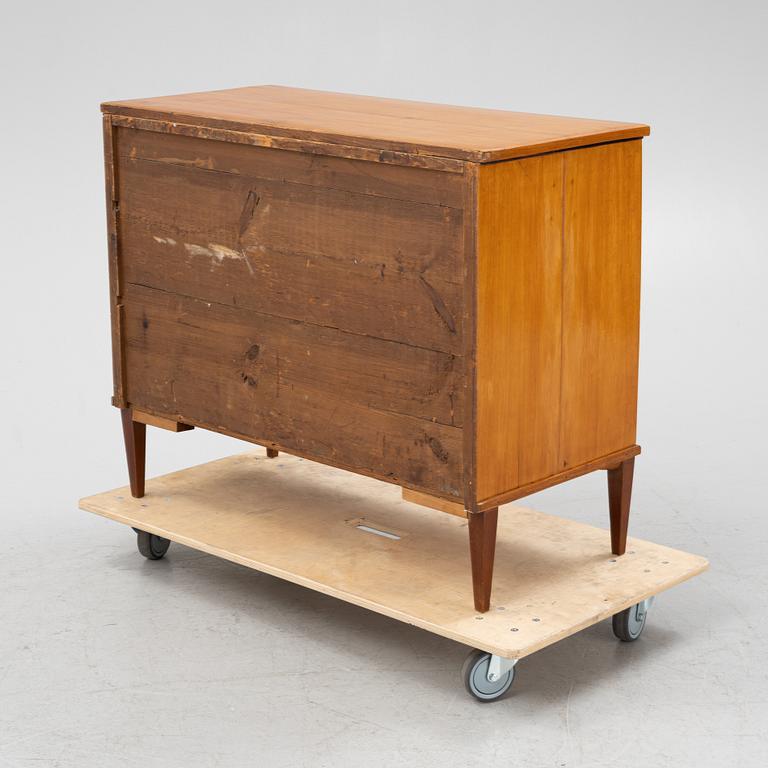 A mahogany veneered Gustavian style chest of drawers, 19th Century.