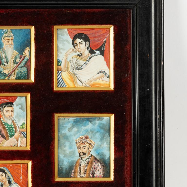 A group of miniature paintings, Northern India, Delhi, circa 1870.