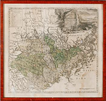 Erik Geringius · ERIK GERINGIUS, karta, kopparstick, "Charta öfver Södermanland", 1700-tal.