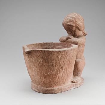 DAVID WRETLING, terracotta, ytterfoder, monogramsignerad.