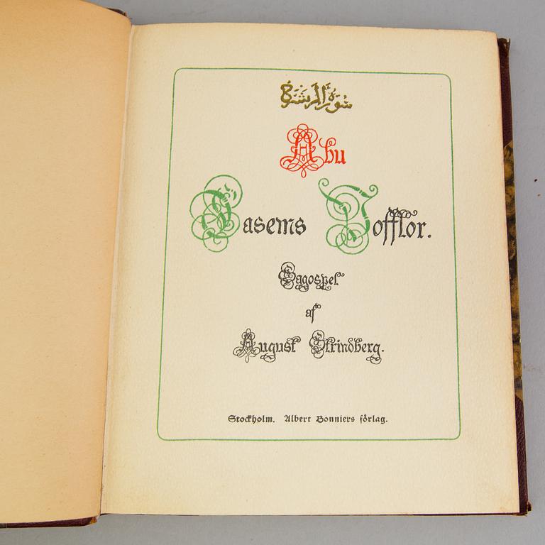 A set of five books by August Strindberg, original editions.