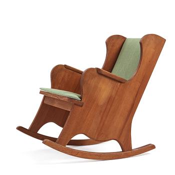 448A. Nordiska Kompaniet, a Swedish Modern stained pine 'Lovö' rocking chair, 1940s.