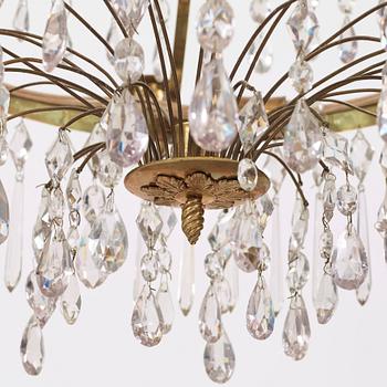 A late Gustavian early 19th century five-light chandelier.