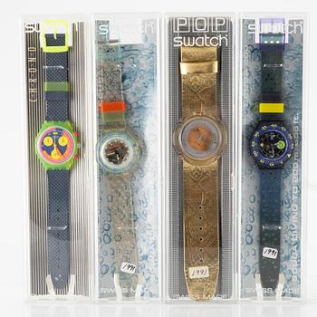 Parti med 18 Swatch-klockor från omkring 1990, "No Reserve".