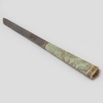 A knife and chopsticks in a scabbard, late Qing dynasty.