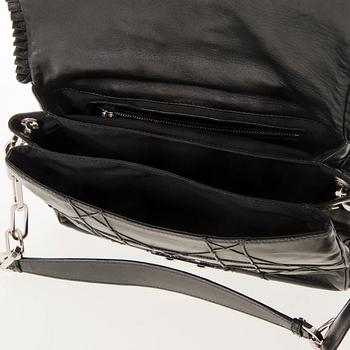 CHRISTIAN DIOR Quilted Ruffle Leather New Lock Flap Bag.