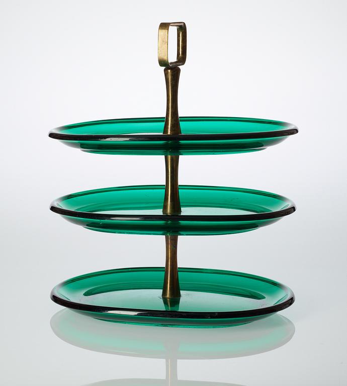 A Josef Frank green glass etagère, Svenskt Tenn.