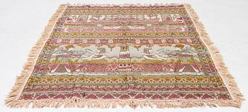 Wall hanging, Egyptian style, jacquard woven around 1900, approx. 185 x 120 cm.