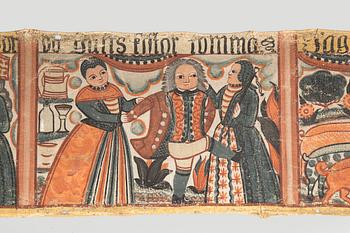 BONADSMÅLNING, tillskriven Johannes Nilsson, Breared, Halland, tidigt 1800-tal.