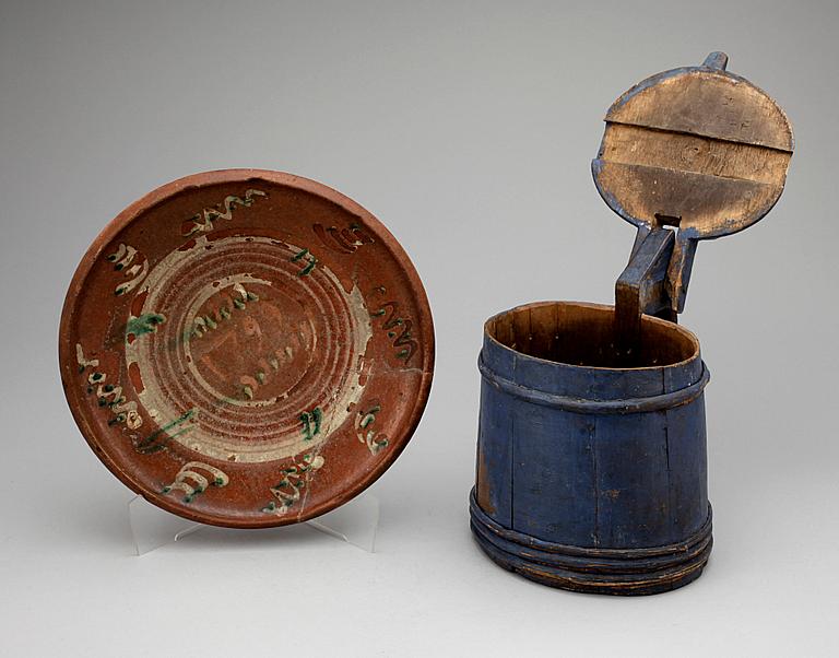FAT samt STÅNKA, allmoge, 1700/1800-tal.