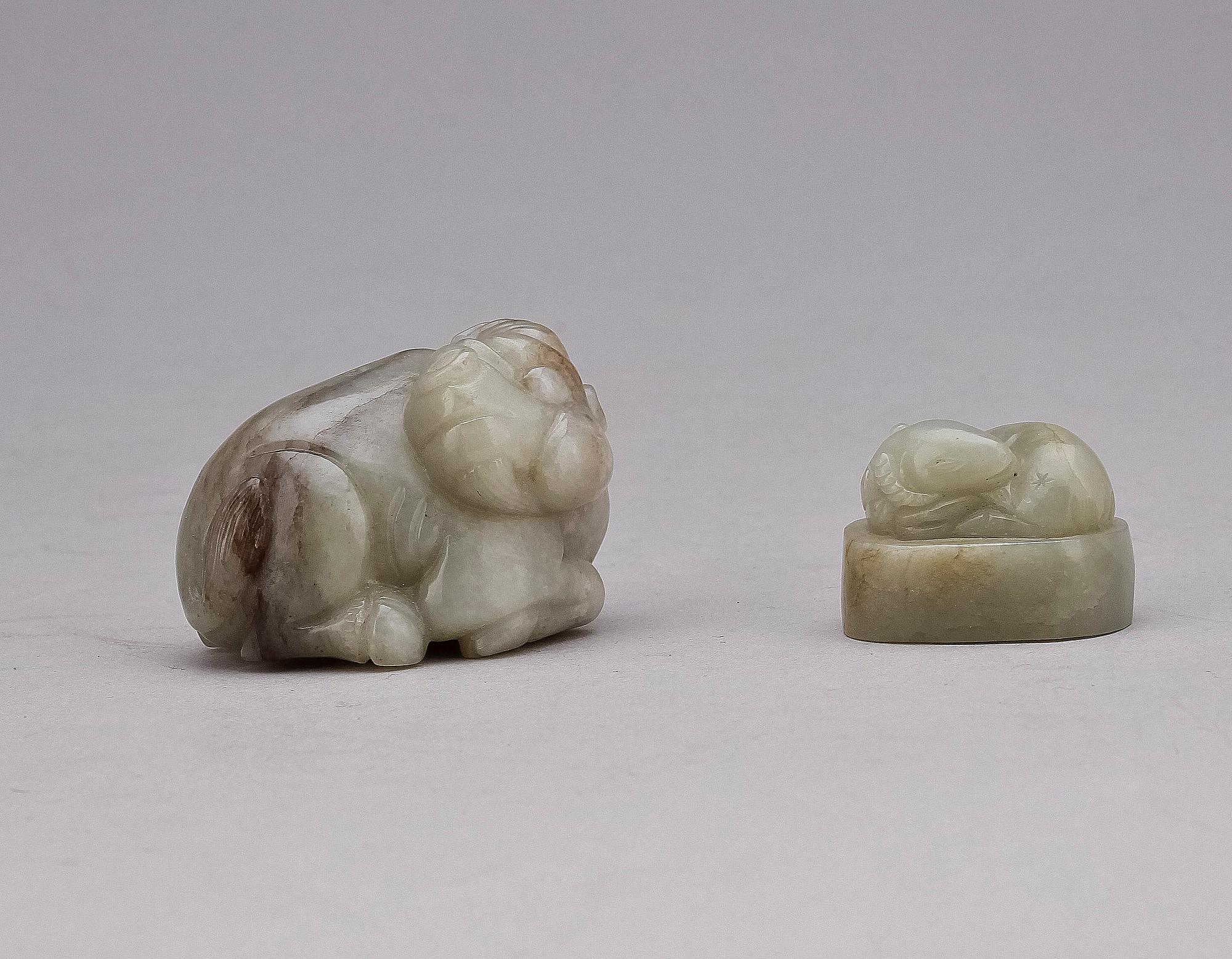 FIGURINER, 2st, jade, Kina, nutida tillverkning.