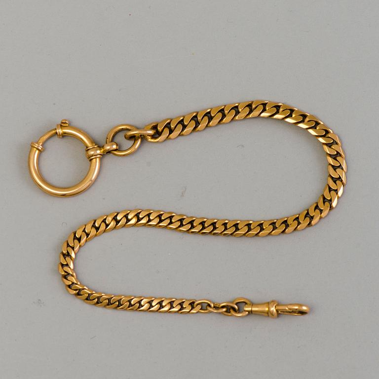 POCKET WATCH CHAIN, 18K gold.