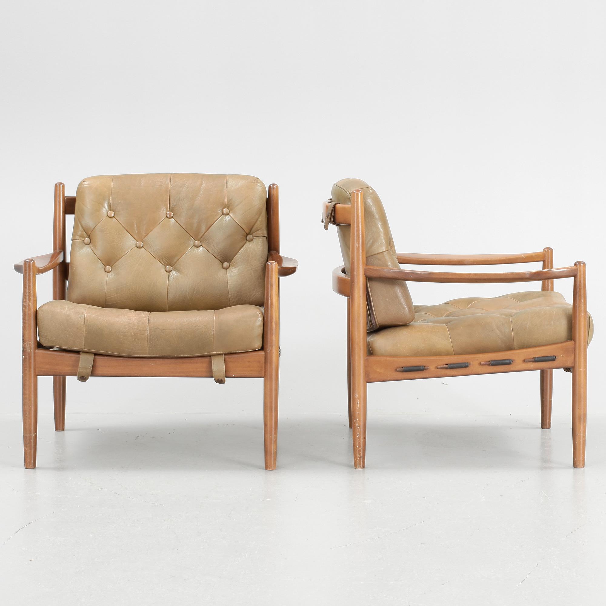 FÅTÖLJER, ett par, Läckö", OPE, Ingemar Thillmark, 1960-tal.