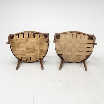 A pair of Rococo style armchairs, around 1900.