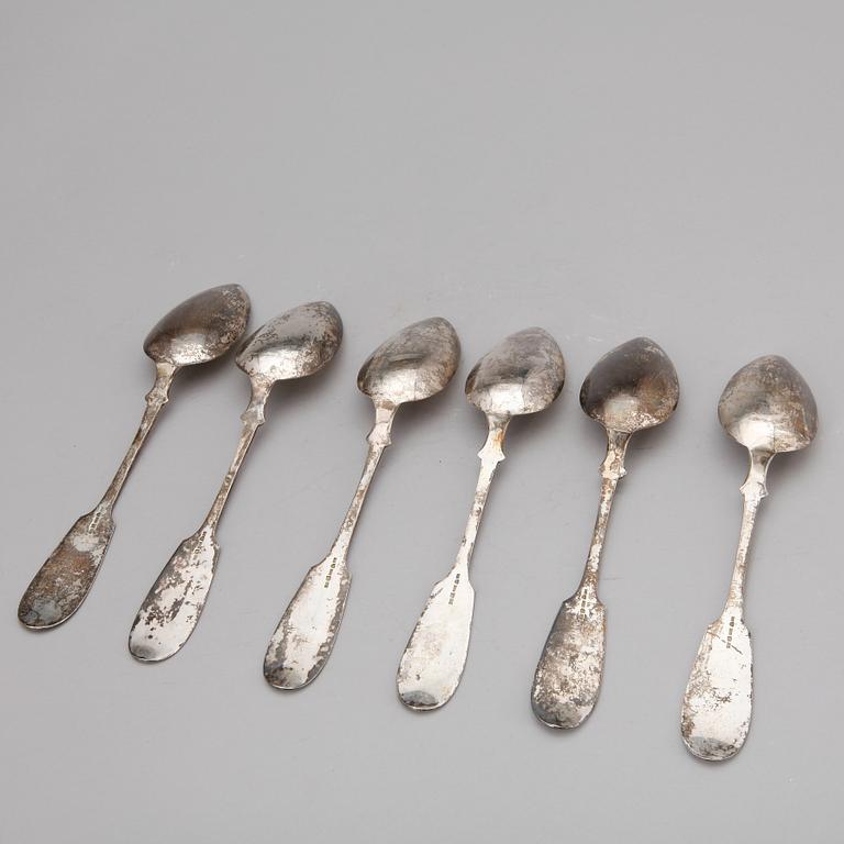SKEDAR, 6 st, silver Finland, 1900-talets första hälft. Vikt ca 312 gram.