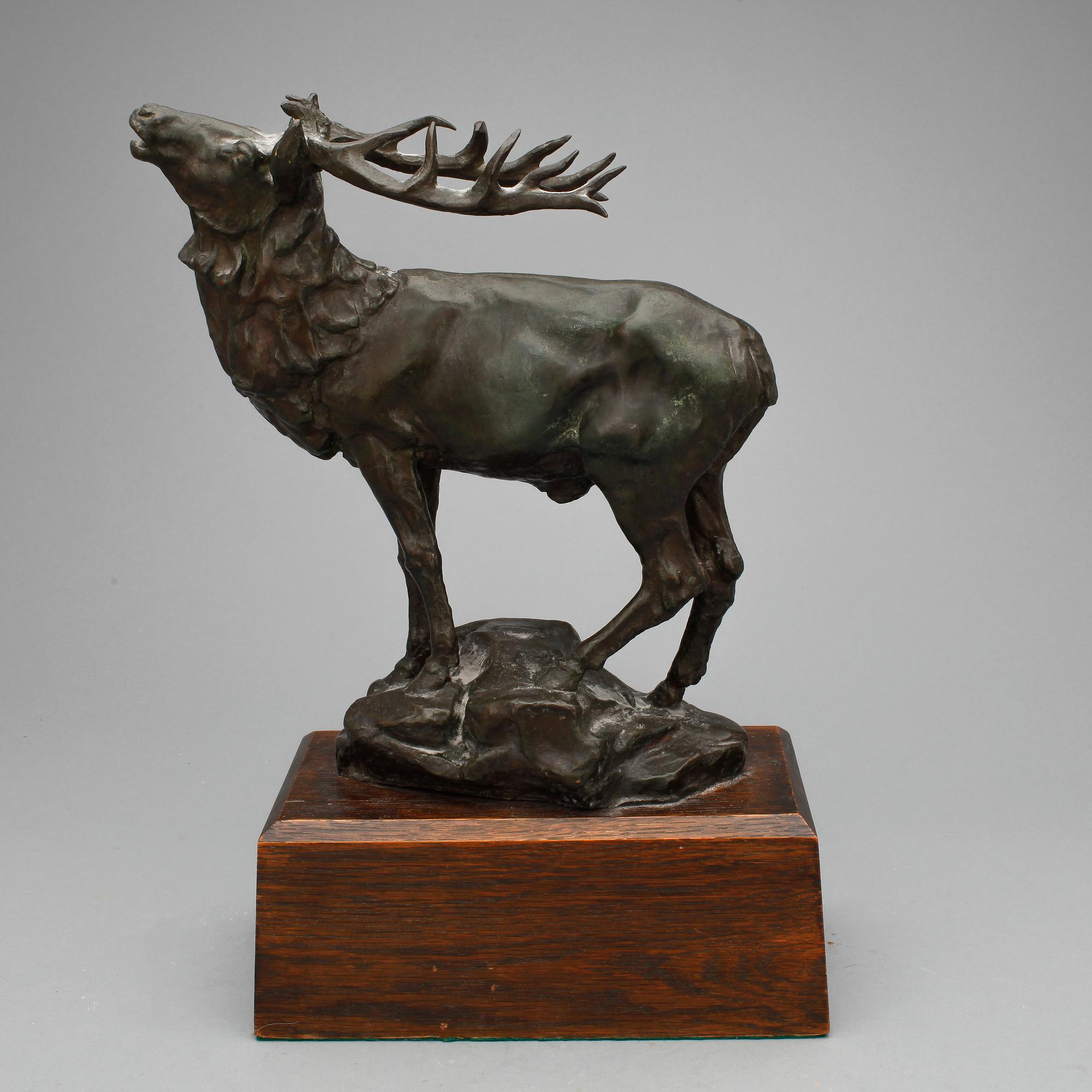 OKÄND KONSTNÄR, skulptur, brons, monogramsignerad o daterad PWB, 1908.