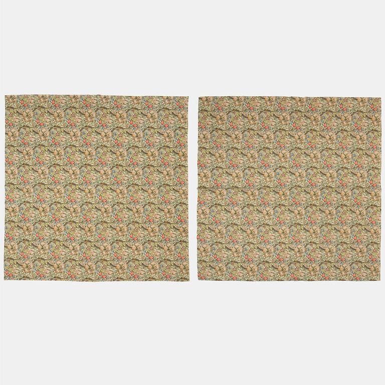 Morris & Co, a pair of 'Golden Lily' linen curtains, Sanderson.