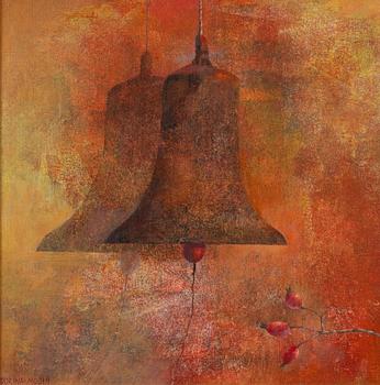 Dorina Mocan, Still Life with Clock and Rosehips.