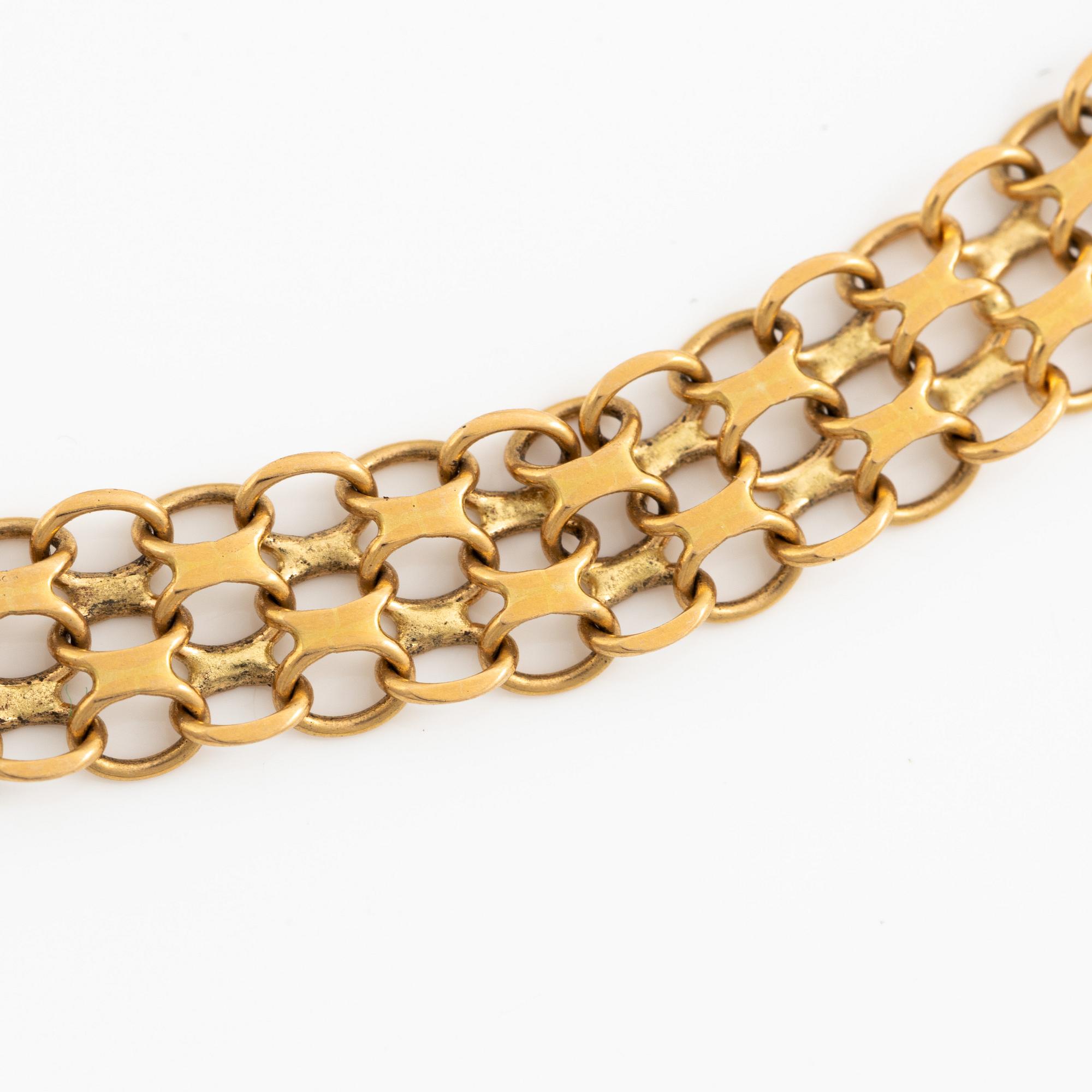 Necklace, 18K gold, x-link.