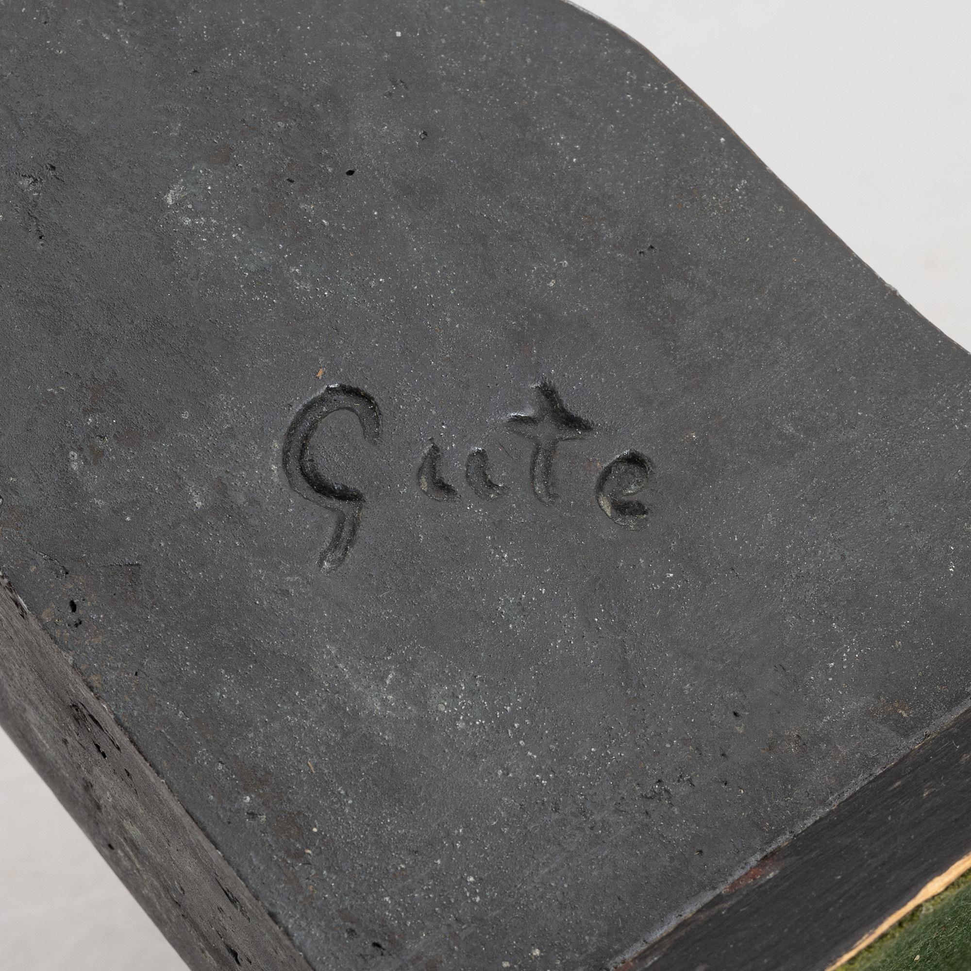 Axel Gute, a Swedish Grace bronze book end, first half of the 20th century.