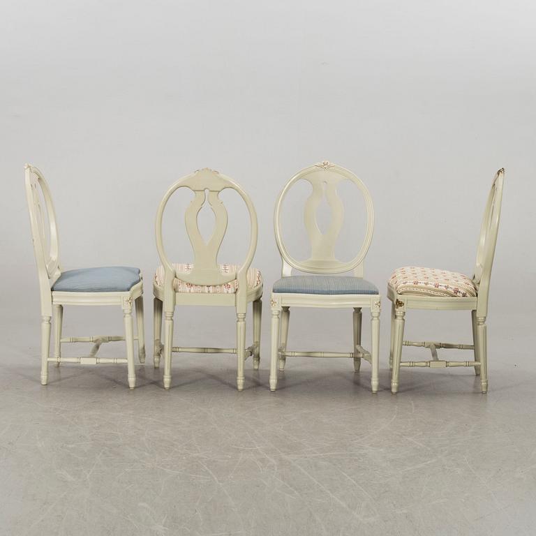 Ten 20th century gustavian style chairs.