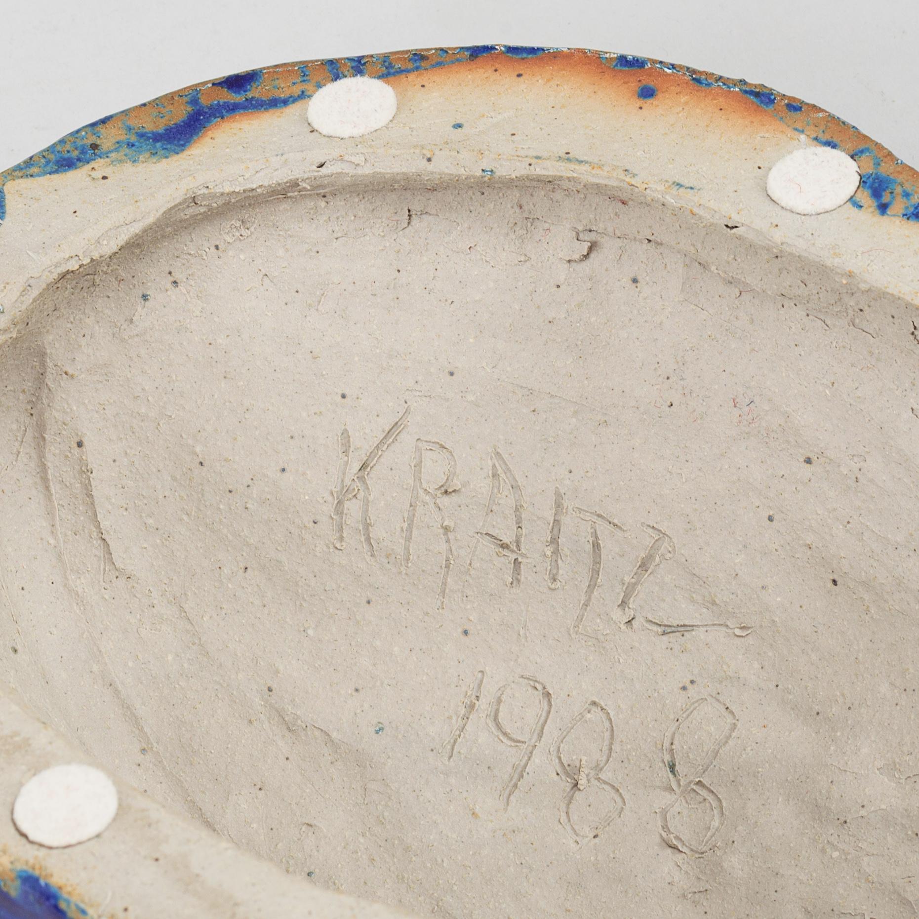 Ulla Kraitz, skulptur, stengods, signerad och daterad 1988.