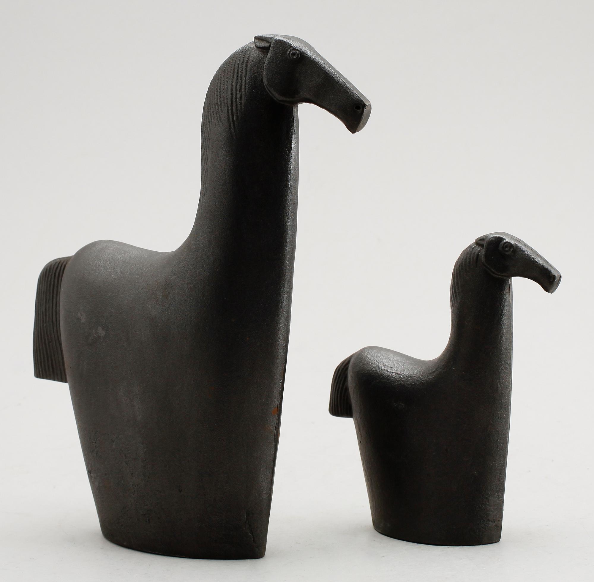 BJÖRN NYBERG, skulpturer, 2 st, järn, signerade.