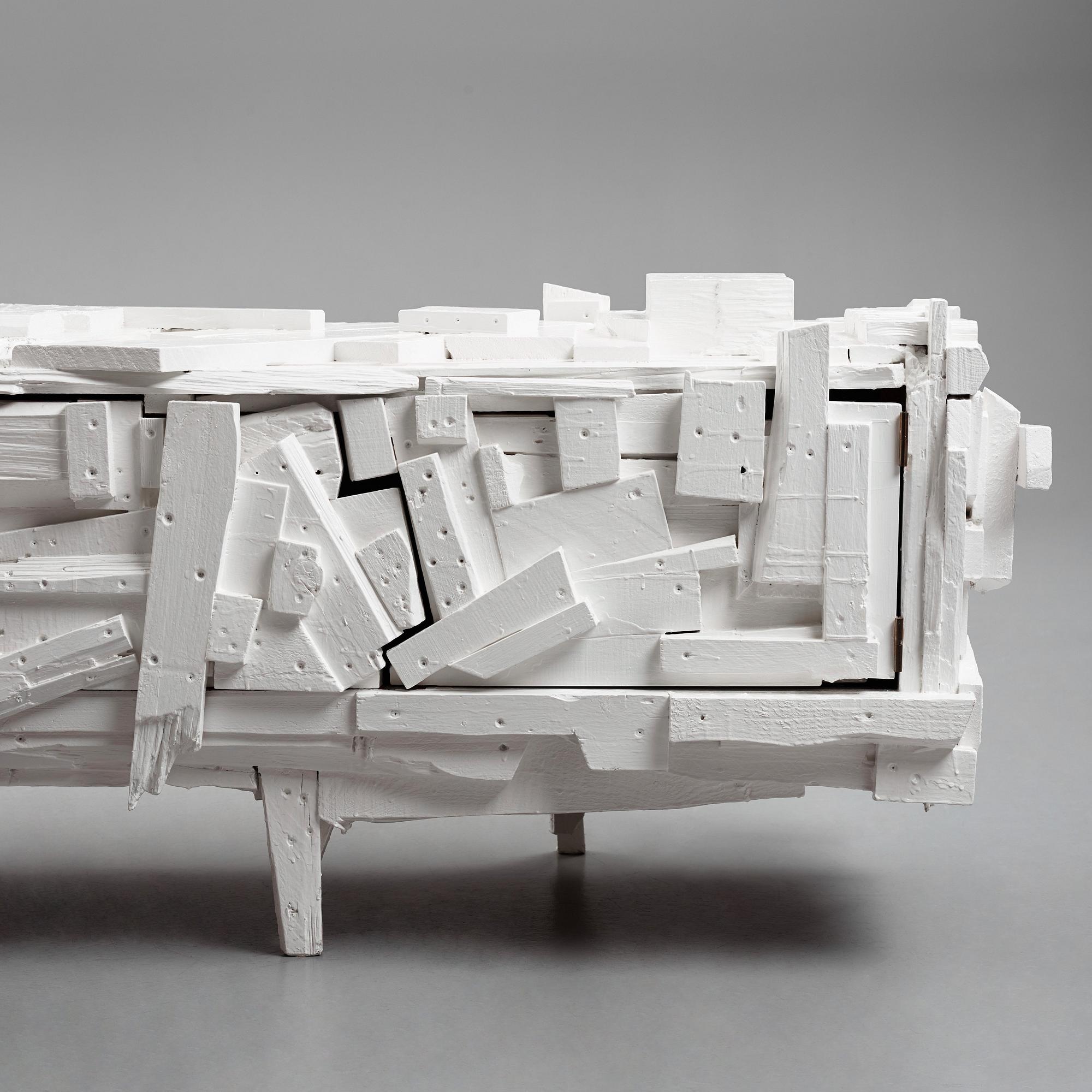 Finn Ahlgren, / Godspeed, a unique "trash sideboard", his own studio, Stockholm 2014.