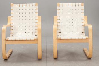 FÅTÖLJER, ett par. "406", Alvar Aalto.