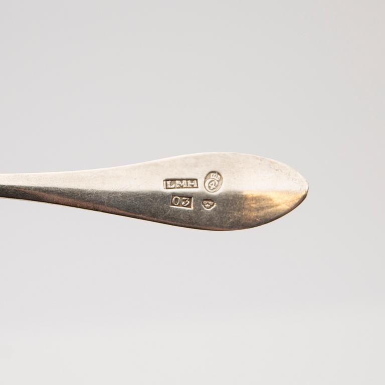 Coffee spoons, 7 pieces, silver, 1810-1903, Sweden.