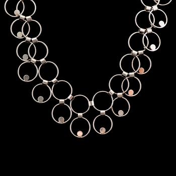 Kaija Aarikka, NECKLACE, silver. Aarikka, Helsinki Finland 1965.