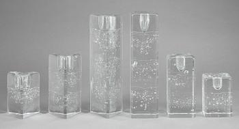 LJUSSTAKAR, 6 st, glas, "Arkipelago", Iittala.