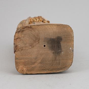 SAKRAL SKULPTUR, trä, 1700-tal. Troligen Den heliga Birgitta.