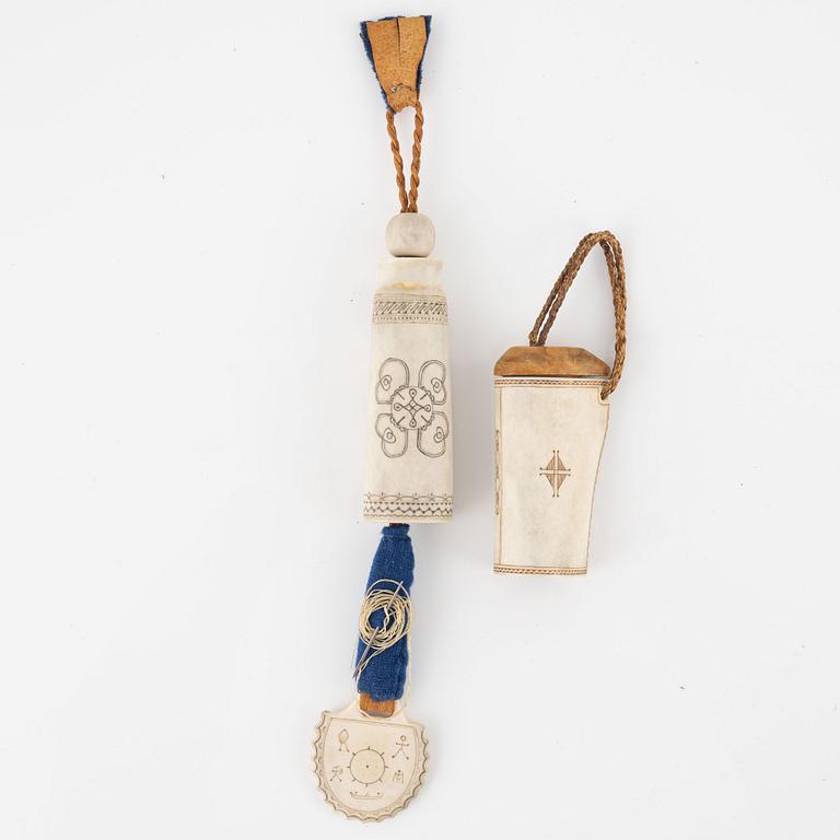 Johan Fankki and Sune Enoksson, two container, for needles and matches, signed.