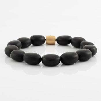 Ole Lynggaard lock 18K gold with onyx necklace.