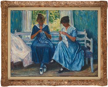 Karl Nordström, "I blå rummet, sommarstugan" (In the blue room, the summer house).