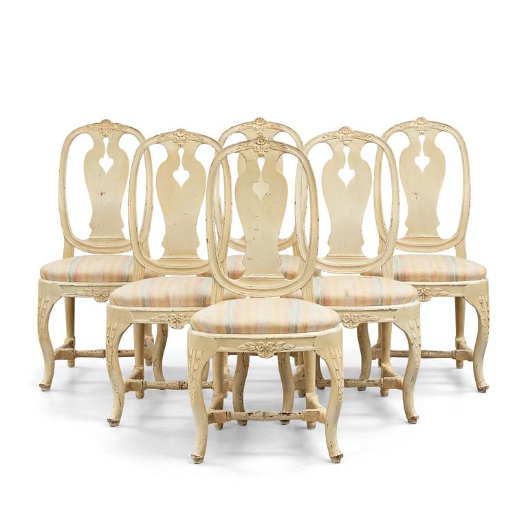 Six Swedish 1770's chairs.