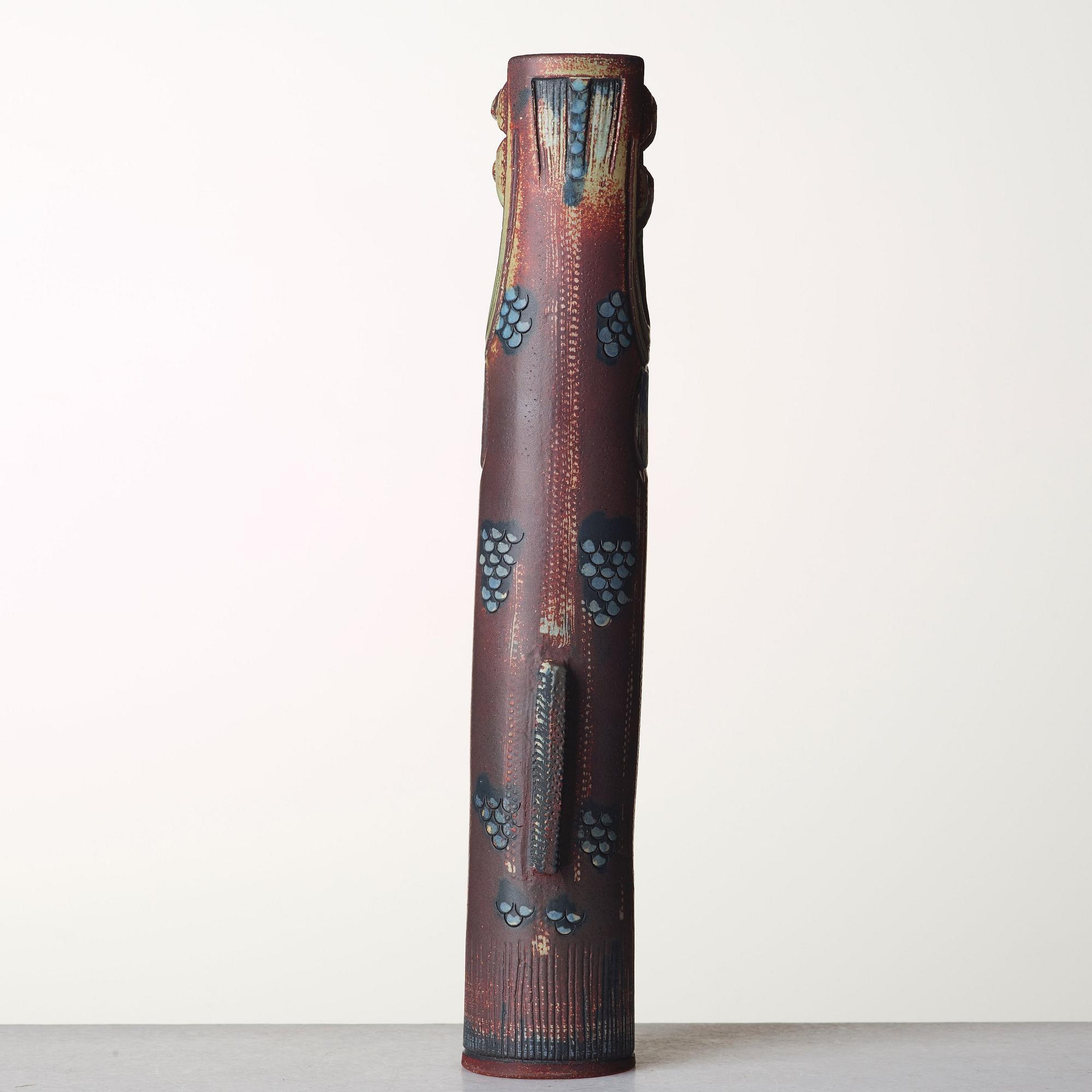 Wilhelm Kåge, a "Farsta dragon fish" stoneware vase, Gustavsberg studio, Sweden 1955.