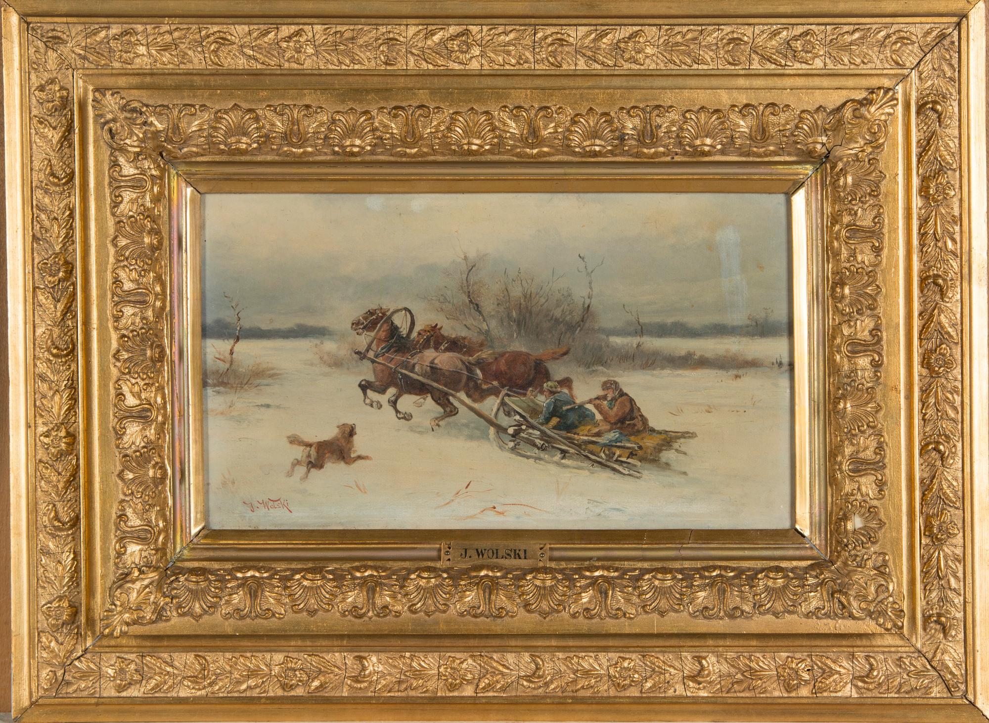 Tuntematon/Okänd/ Unknown , Sleigh Ride 19th century.