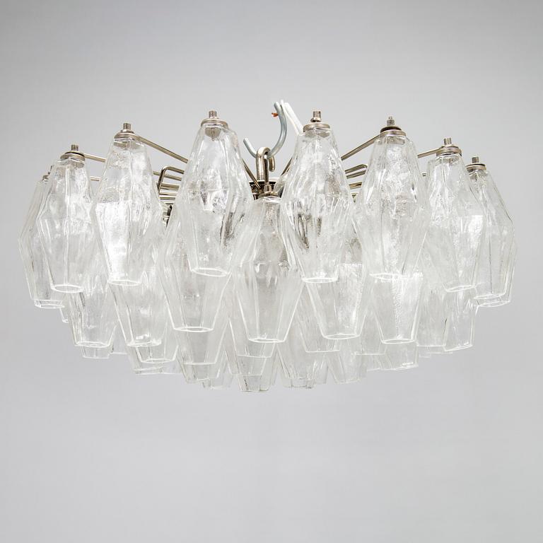 Carlo Scarpa, 'Polyhedra' chandelier for Venini Murano Italy 1950s-60s.