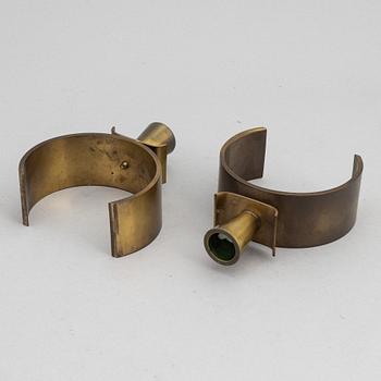 Carl-Einar Borgström, a pair of 'Svalan' candlesticks, Ystad metal, first half of the 20th Century.