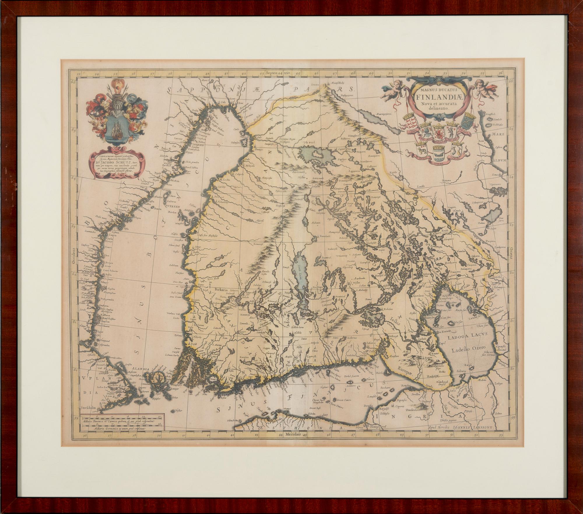 KARTA, gravyr, efter Jacobo Schutz, 1700-tal.