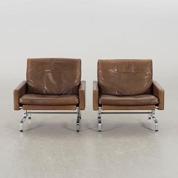 POUL KJAERHOLM, a pair of PK31 armchairs for E Kold Christensen Denmark later part of the 20th century.