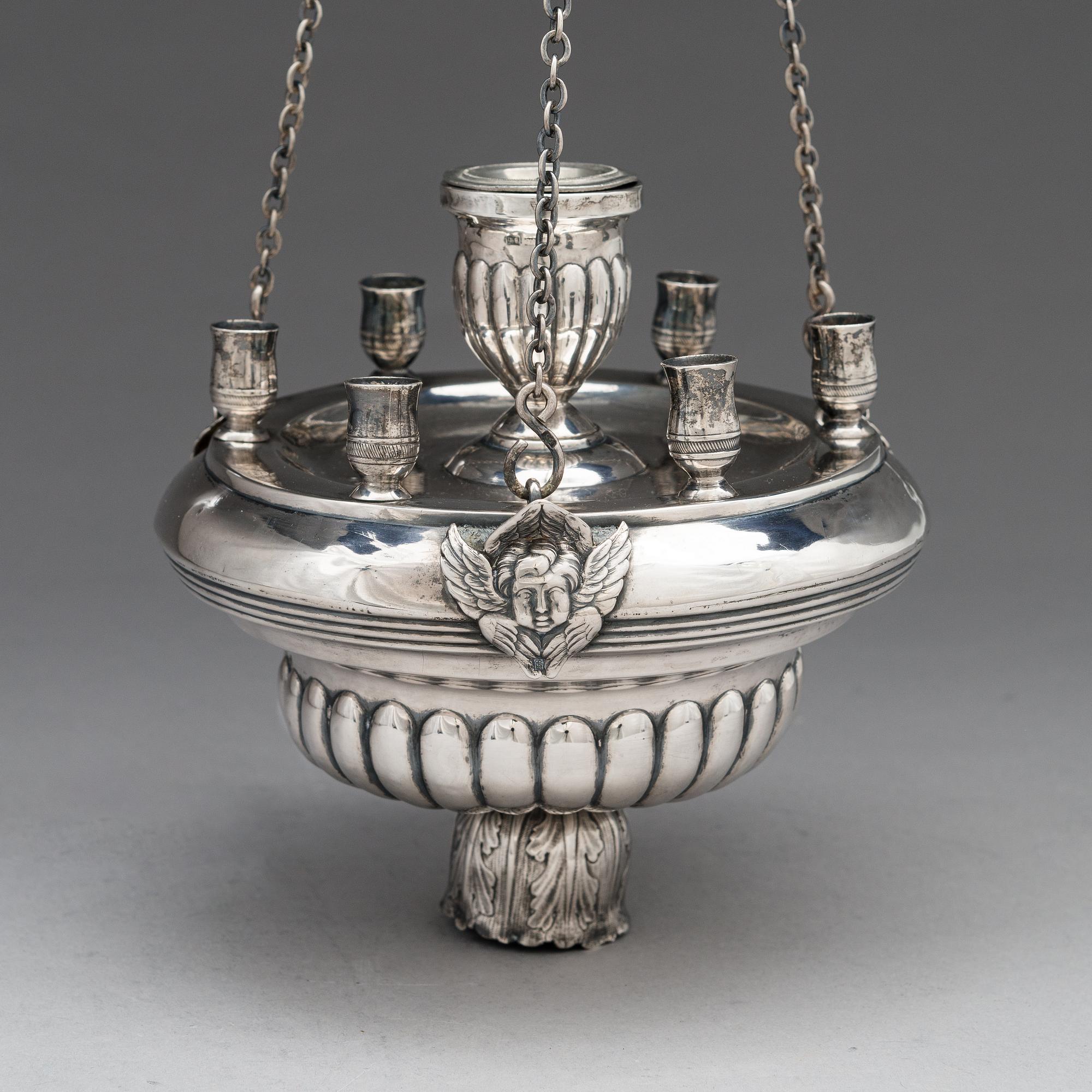 Jevstafij Silantiev, oljelampa, silver, S:t Petersburg, 1839.