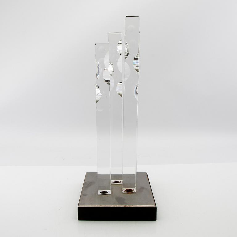 Jan Johansson, sculpture "Metropolis 1" signed and numbered 1/200, Orrefors 1973.