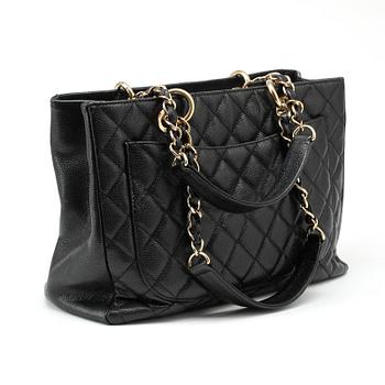 CHANEL, a black caviar leather purse, "Grand Shopping Tote".